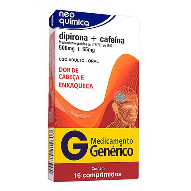 Analgesico-Dipirona-Sodica--Cafeina-Neo-Quimica-5oomg--Com-16-Comprimidos
