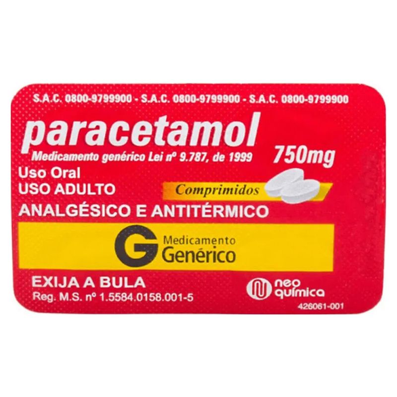 Analgesico-Paracetamol-Neo-Quimica-75omg--Com-4-Comprimidos