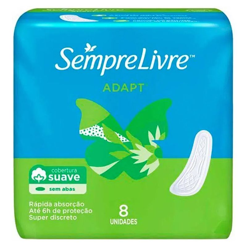 Absorvente-Externo-Sempre-Livre-Adapt-Cobertura-Suave-sem-Abas-Com-8-Unidades