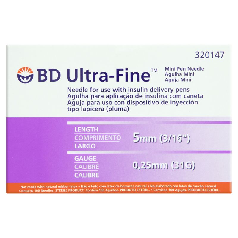 Agulha-Descartavel-BD-Ultra-Fine-para-Caneta-de-Insulina-5mm-31g-Com-100-Unidades
