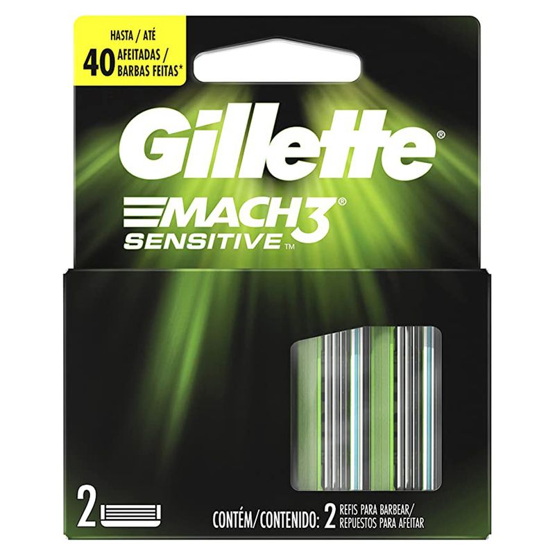 Aparelho-para-Barbear-Gillette-Mach-3-Sensitive-Com-2-Cargas-para-Barbear