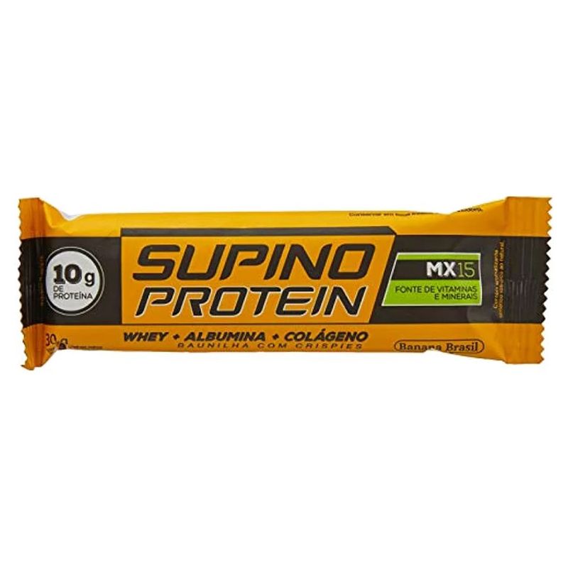 Barra de Cereal Banana Brasil Supino Protein Baunilha com Crispies 30g ...