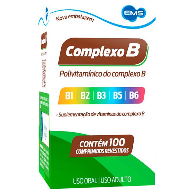 Vitamina-Complexo-B-EMS-Com-100-Drageas