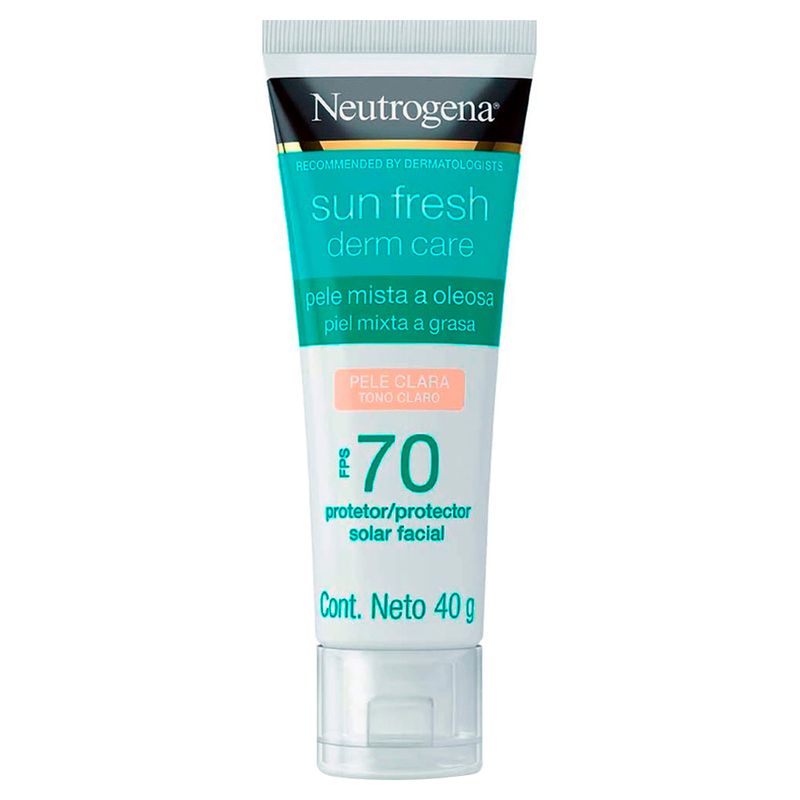 Protetor-Solar-Facial-Neutrogena-Sun-Fresh-Derma-Care-Oily-Skin-com-Cor-Clara-FPS70-40g