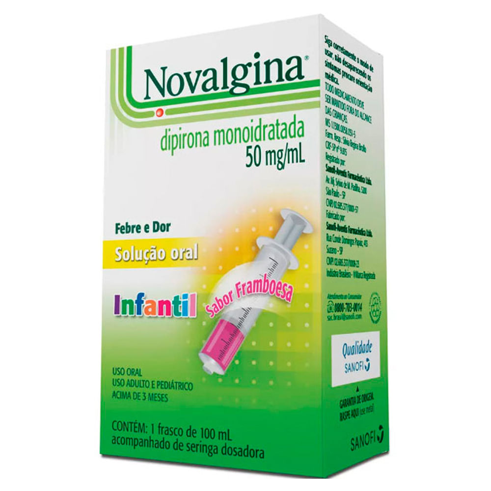 Novalgina Sanofi Solução Oral 50mg 100ml - Coop Drogaria