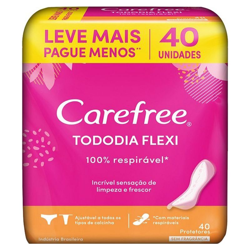 Protetor-Diario-Carefree-Todo-Dia-Flex-sem-Abas-sem-Perfume-Com-40-Unidades