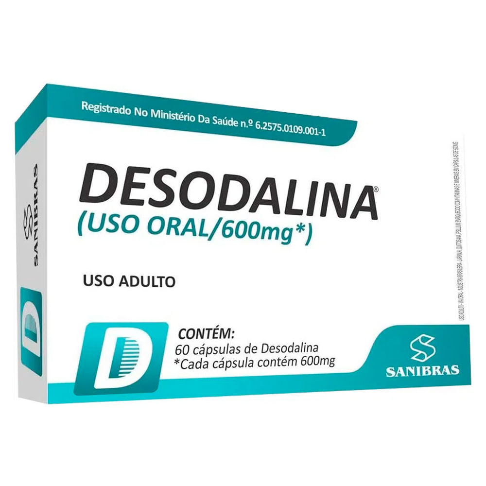 Termogênico Desodalina 600mg  Com 60 Cápsulas - Coop Drogaria