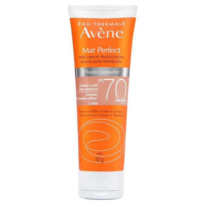 Protetor-Solar-Facial-Avene-Mat-Perfect-com-Cor-Clara-FPS70-40g