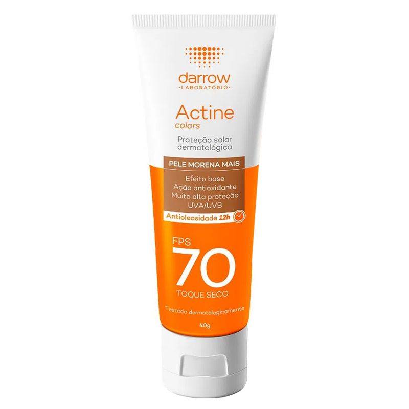 Protetor-Solar-Facial-Darrow-Actine-com-Cor-Morena-Mais-FPS70-40g