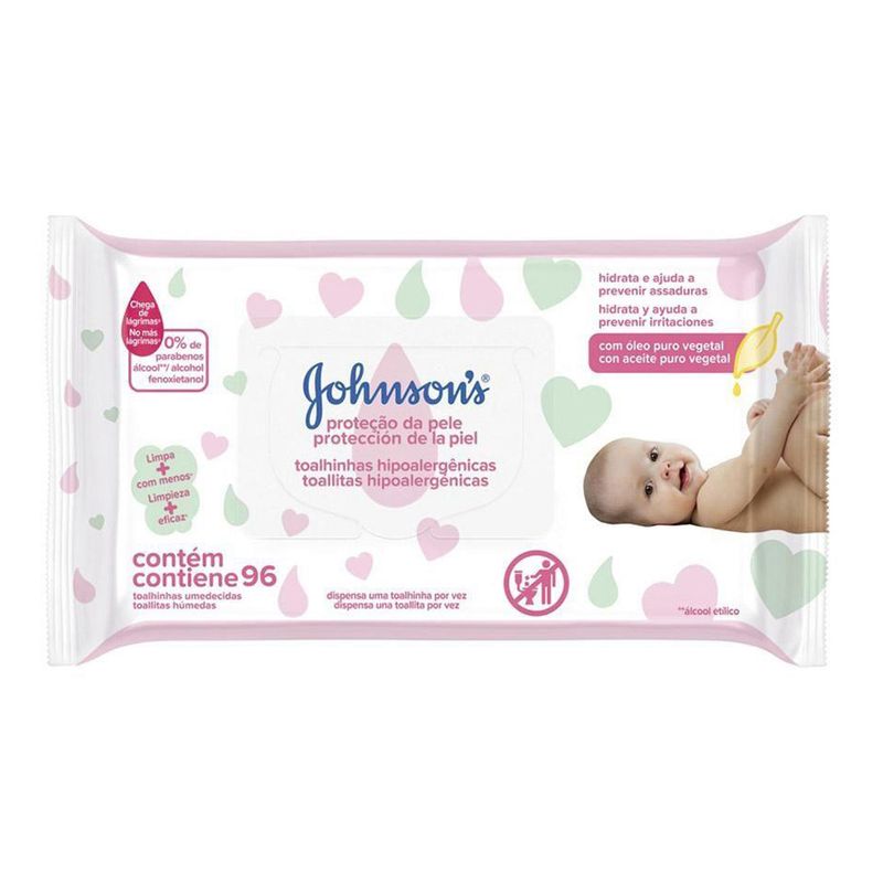 Toalha-Umedecida-Johnsons-Baby-Extra-Cuidados-Com-96-Unidades