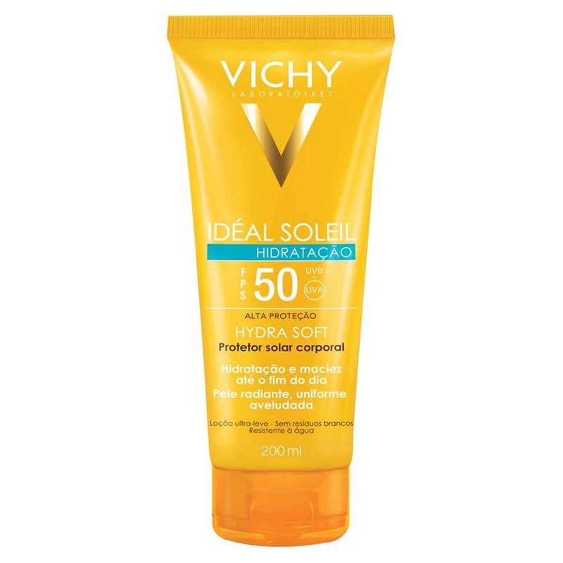 Protetor-Solar-Facial-Vichy-Ideal-Soleil-Hydra-Soft-Hidratacao-FPS50-200ml