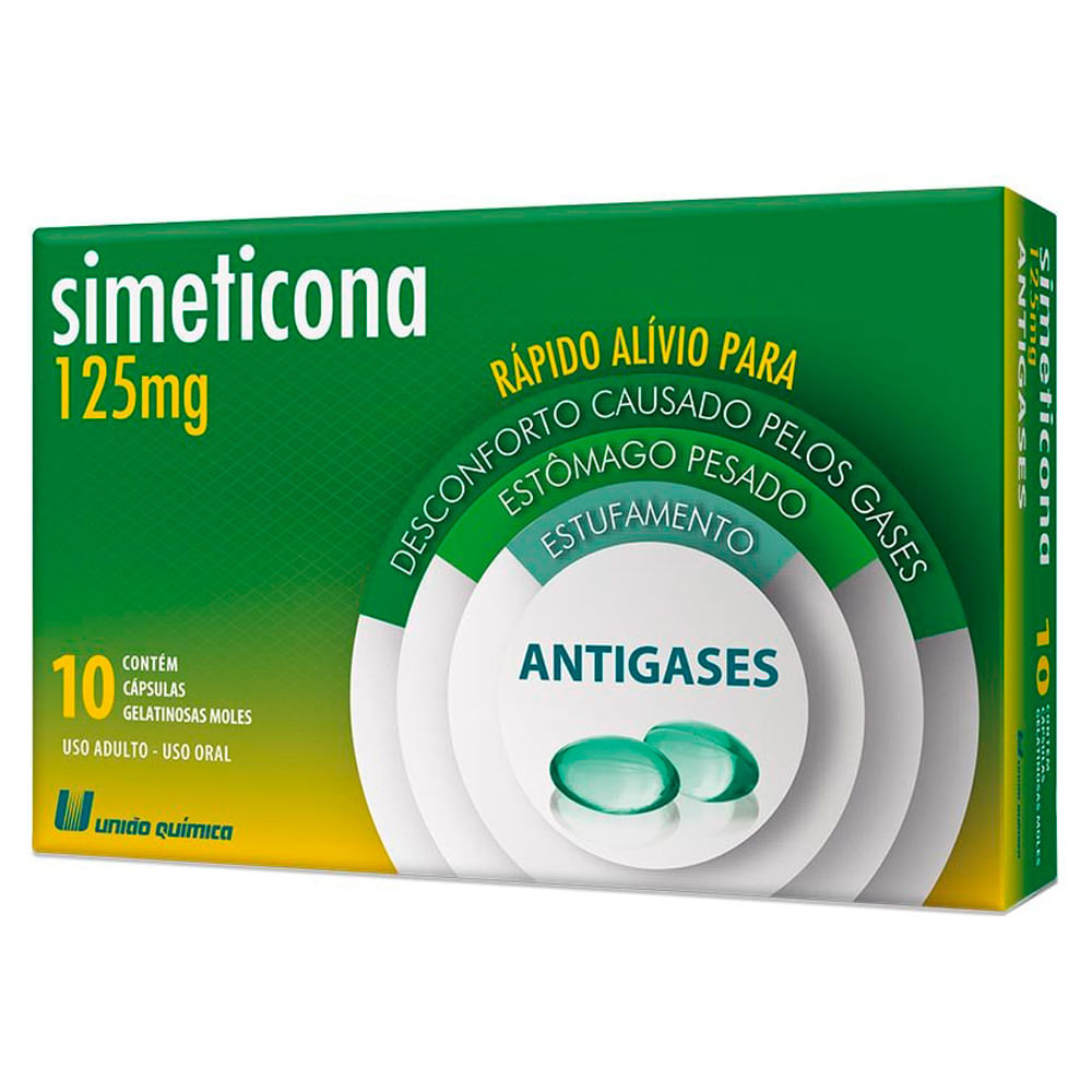 Simeticona Genérico União Química 125mg | Com 10 Cápsulas - Coop Drogaria