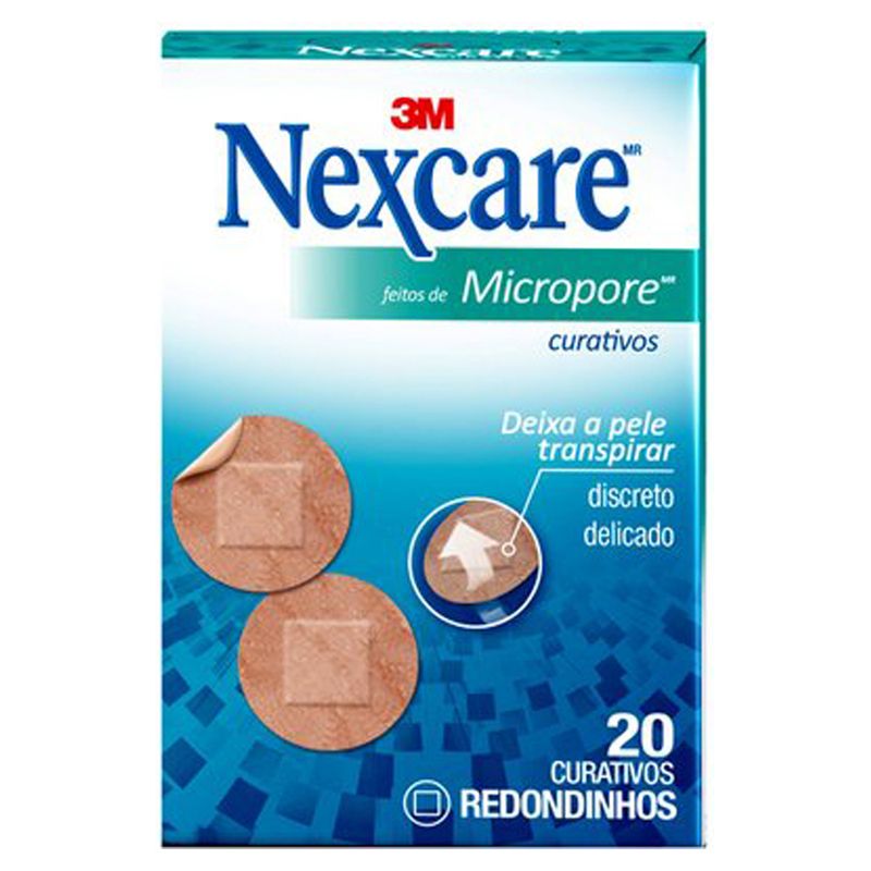 curativo-nexcare-micropore-redondo-com-20-unidades