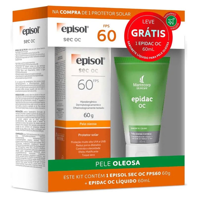 Kit-Mantecorp-Episol-Protetor-Solar-Sec-OC-FPS60-60g-e-Sabonete-Liquido-Epidac-OC-60ml