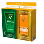 Kit-Vichy-Protetor-Solar-Ideal-Soleil-Clarify-cor-Media-FPS60-40g-e-Gel-para-Limpeza-Normaderm-Pele-Mista-a-Oleosa-40g