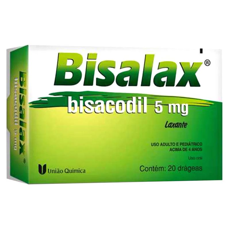 Regulador-Intestinal-Bisalax-Uniao-Quimica-5mg-Com-20-Drageas