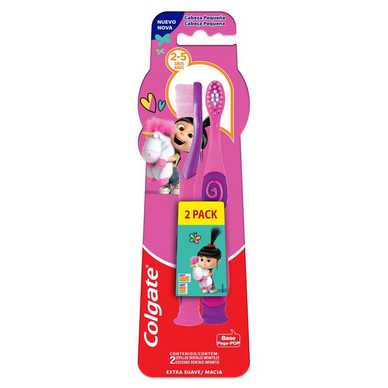 Escova-Dental-Infantil-Colgate-Smile-Meu-Malvado-Favorito-Agnes-2-5-Anos-Extra-Macia--Com-2-Unidades