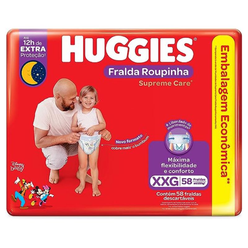 Fralda Huggies Roupinha XXG 58 Unidades - Coop Drogaria