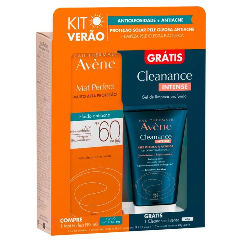 Kit-Avene-Protetor-Solar-Facial-Mat-Perfect-Antiacne-FPS60-40g