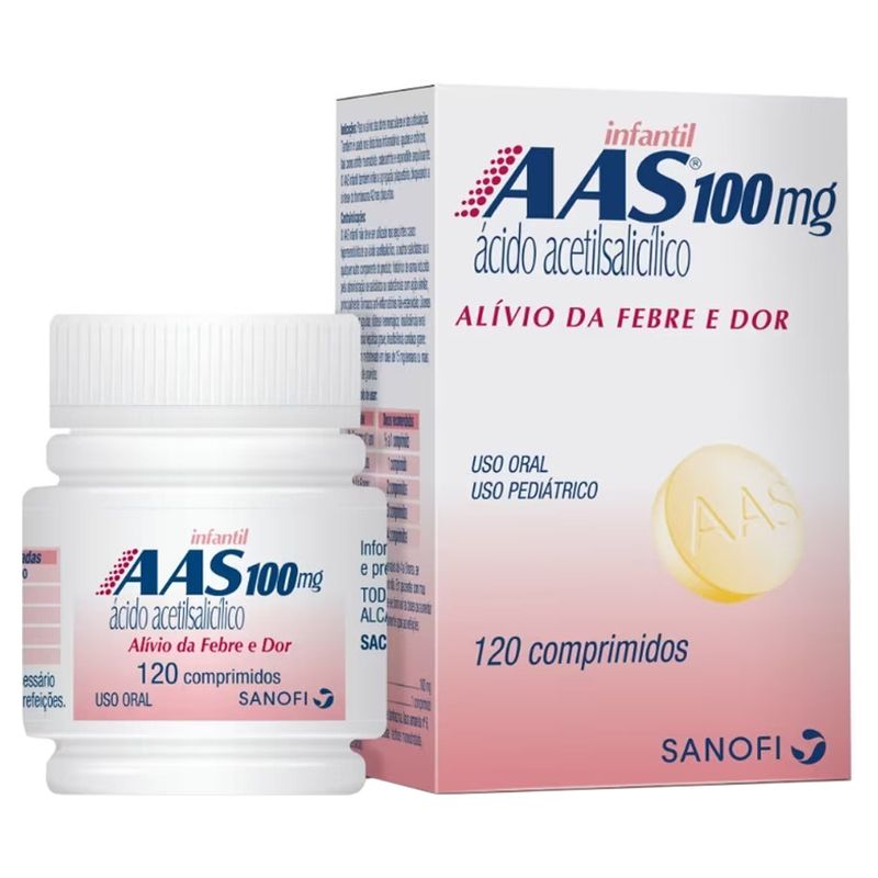 AAS-Sanofi-Infantil-100mg-Com-120-Comprimidos