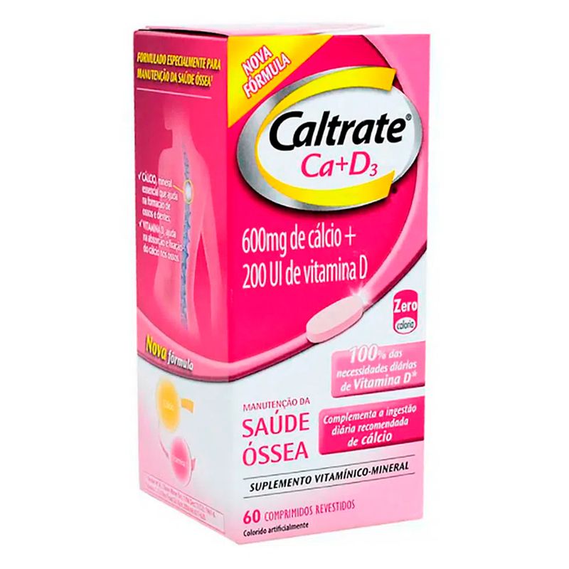 Caltrate-Wyeth-Ca-D3-600mg-200UI-Com-60-Comprimidos