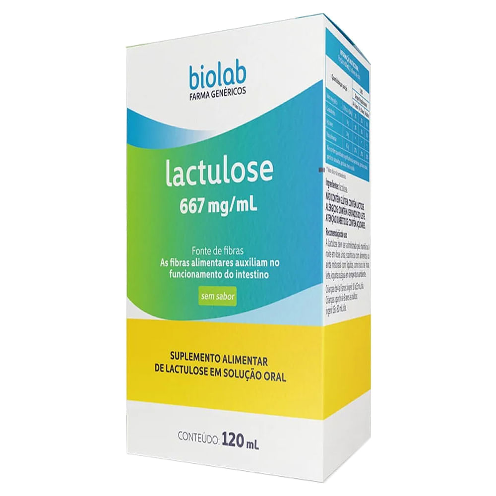 Lactulose Biolab 667mg Solução Oral 120ml - Coop Drogaria