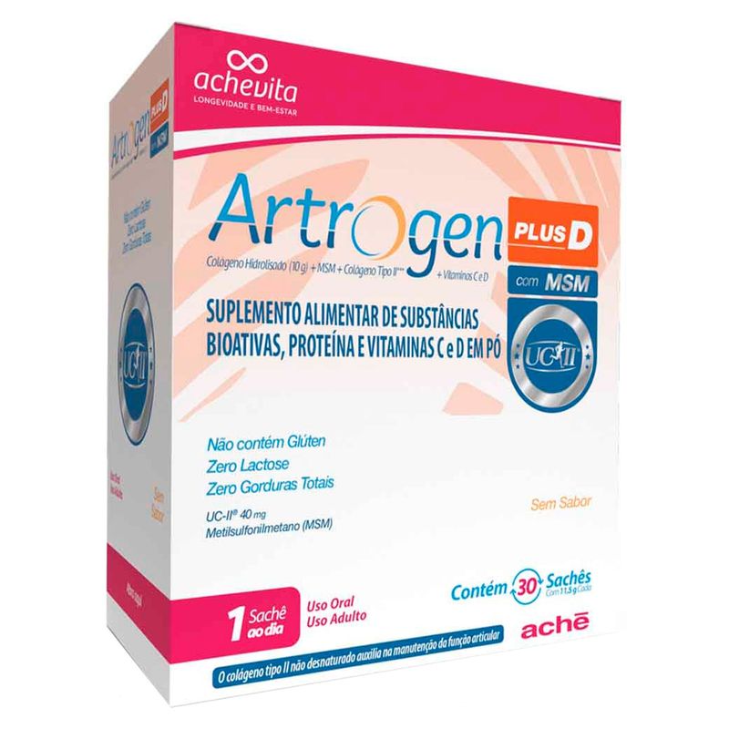 Colageno-Artrogen-Plus-D-Ache-Sem-Sabor-Sache-11-5g--Com-30-Saches