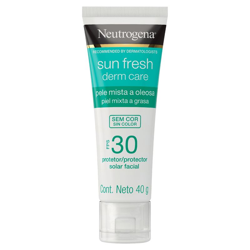 Protetor-Solar-Facial-Neutrogena-Sun-Fresh-Derm-Care-Pele-Mista-a-Oleosa-sem-Cor-FPS30-40g