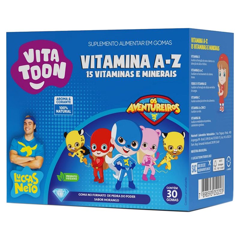 VitaToon-Maxinutri-Polivitaminico-Sabor-Morango-Com-30-Gomas