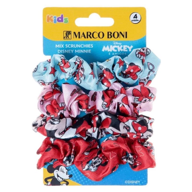 Elastico-para-Cabelo-Infantil-Marco-Boni-Disney-Minnie-Scrunchies-Com-4-Unidades