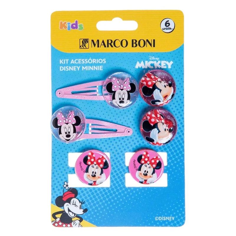 Kit-Infantil-Marco-Boni-Disney-Minnie-Acessorios-Para-Cabelo-Com-6-Unidades