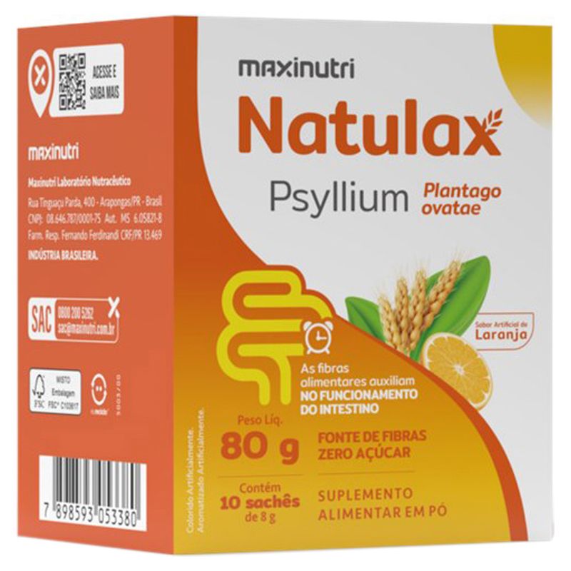 Natulax-Psyllium-Maxinutri-Laranja-em-Po-8g-Com-10-Saches