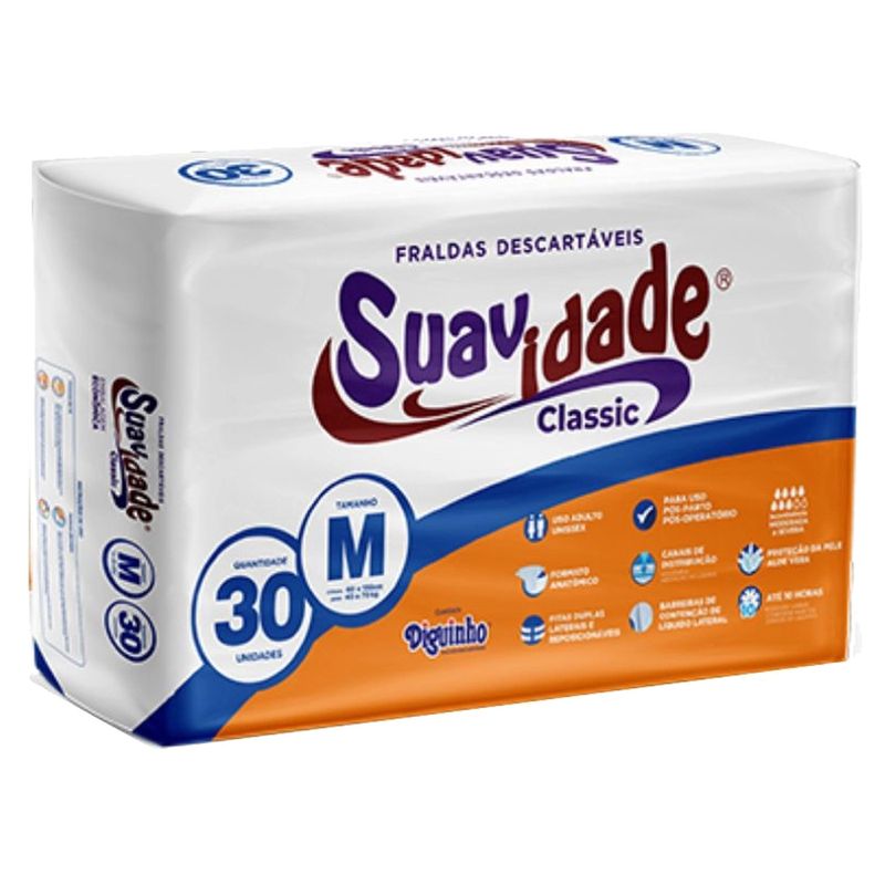 Fralda-Geriatrica-Suavidade-Classic-Tamanho-M-Com-30-Unidades