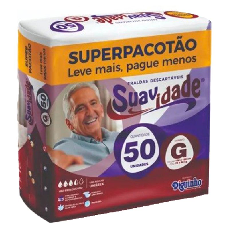 Fralda-Geriatrica-Suavidade-Tamanho-G-Com-50-Unidades