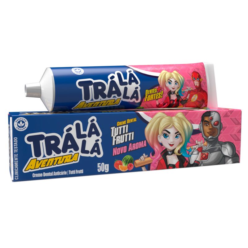 Creme-Dental-Infantil-Tra-La-La-Kids-Tutti-Frutti-com-Fluor-50g