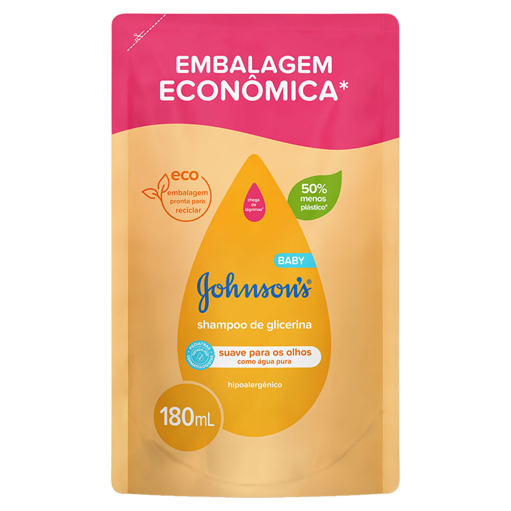 Shampoo de Glicerina Johnson's Baby Neutro Refil 180ml - Coop Drogaria