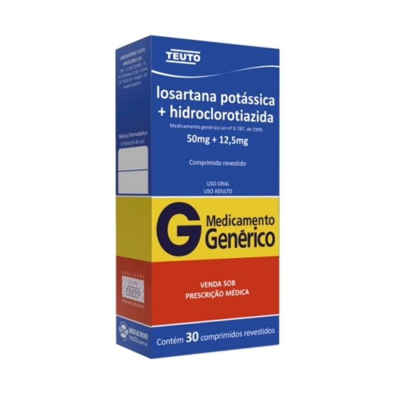 Losartana-Potassica--Hidroclorotiazida-50mg12-5mg-Generico-30-Comprimidos-Teuto
