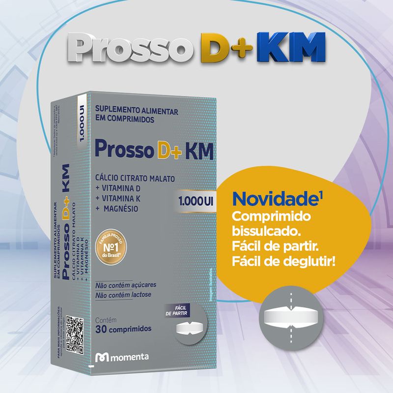 Prosso D+KM Momenta 1000UI | Com 30 Comprimidos - Coop Drogaria