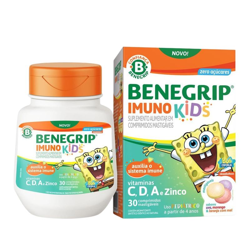 Suplemento-Alimentar-Benegrip-Imuno-Kids-30-Comprimidos-Mastigaveis