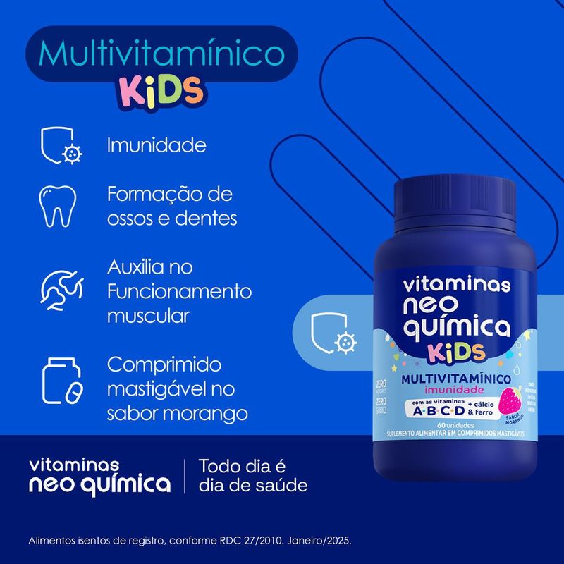 Multivitaminico-Kids-Neo-Quimica-60-Comprimidos-Mastigaveis