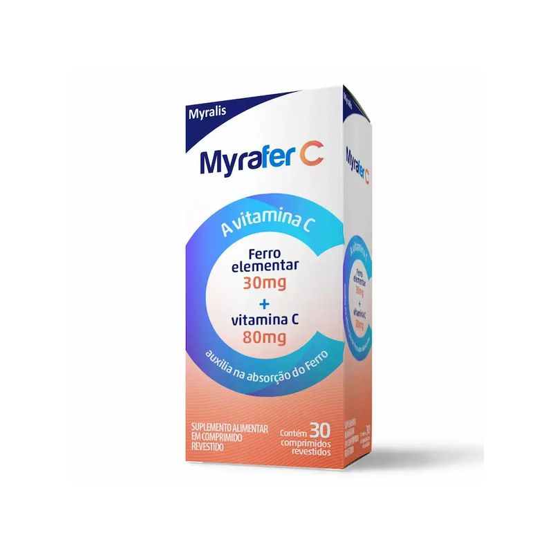 Myrafer-Polivitaminico-Ferro-30Mg-Mais-Vitamina-C-80Mg-30-Comprimidos