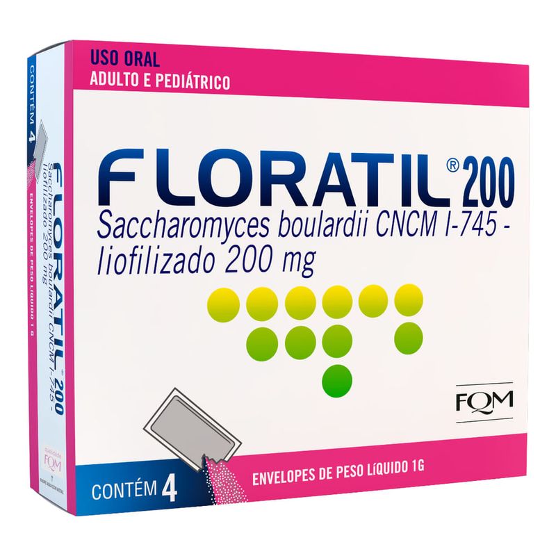 Regulador-Intestinal-Floratil-Farmoquimica-200mg-em-Po--Com-4-Saches