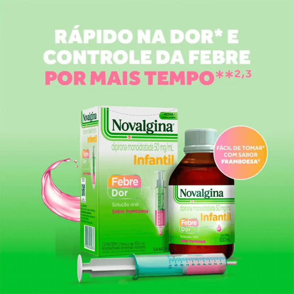 Novalgina Dipirona 50mg/ml Infantil 100ml + Seringa Dosadora - Coop ...