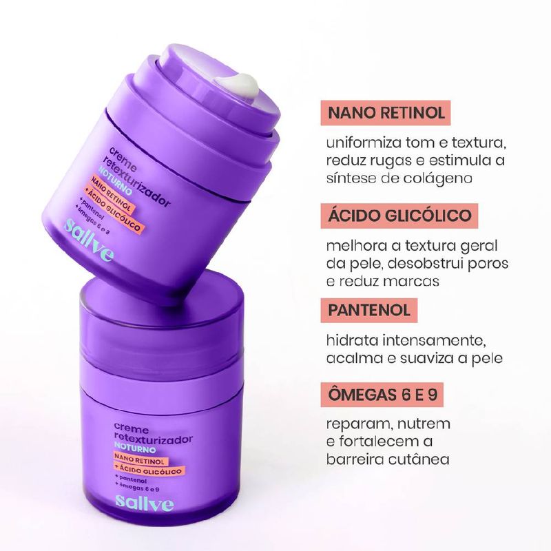 Creme Retexturizador Noturno Sallve 30G - Coop Drogaria