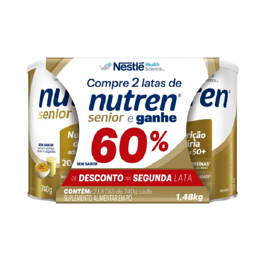 Kit Suplemento Alimentar Nutren Senior 740G Com 60% De Desconto Na